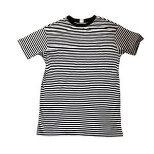 NWT Melrose & Market Brooke T-Shirt Dress Sz XS Black White Stripe Mini Dress